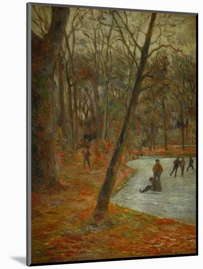 Patineurs dans le parc de Frederiksberg, 1884 Sklaters in the park in Frederiksberg. Canvas-Paul Gauguin-Mounted Giclee Print