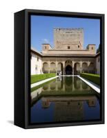 Patio De Los Arrayanes and Comares Tower, Alhambra Palace, Granada, Andalucia, Spain-Jeremy Lightfoot-Framed Stretched Canvas