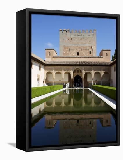 Patio De Los Arrayanes and Comares Tower, Alhambra Palace, Granada, Andalucia, Spain-Jeremy Lightfoot-Framed Stretched Canvas