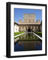 Patio De Los Arrayanes and Comares Tower, Alhambra Palace, Granada, Andalucia, Spain-Jeremy Lightfoot-Framed Photographic Print