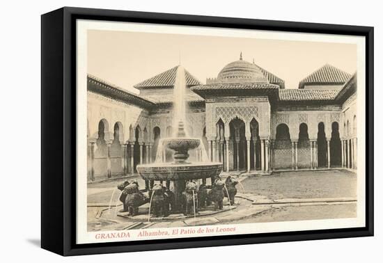 Patio of the Lions, Alhambra, Granada, Spain-null-Framed Stretched Canvas