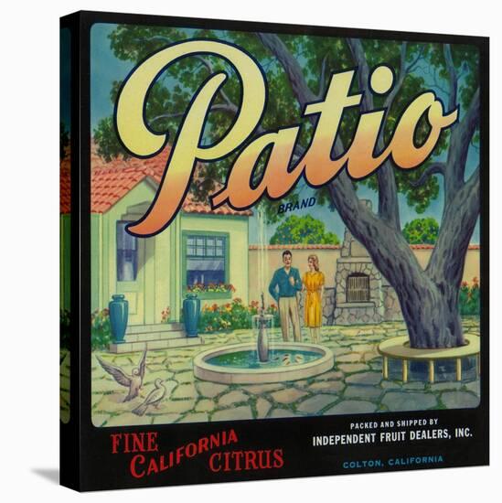 Patio Orange Label - Colton, CA-Lantern Press-Stretched Canvas