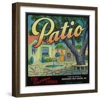 Patio Orange Label - Colton, CA-Lantern Press-Framed Art Print