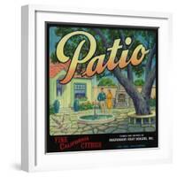 Patio Orange Label - Colton, CA-Lantern Press-Framed Art Print