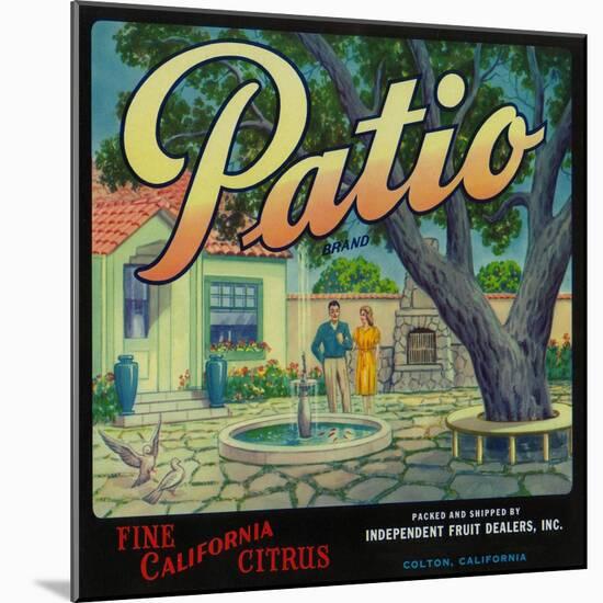 Patio Orange Label - Colton, CA-Lantern Press-Mounted Art Print