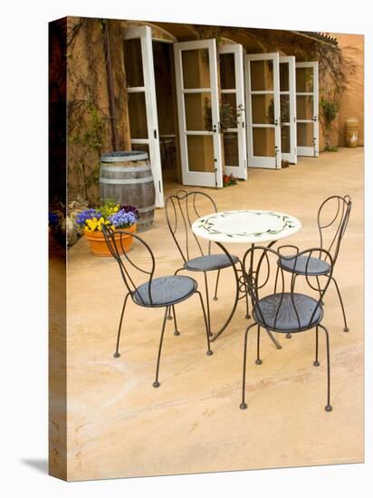 Patio Table at Viansa Winery, Sonoma Valley, California, USA-Julie Eggers-Stretched Canvas