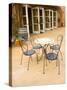 Patio Table at Viansa Winery, Sonoma Valley, California, USA-Julie Eggers-Stretched Canvas