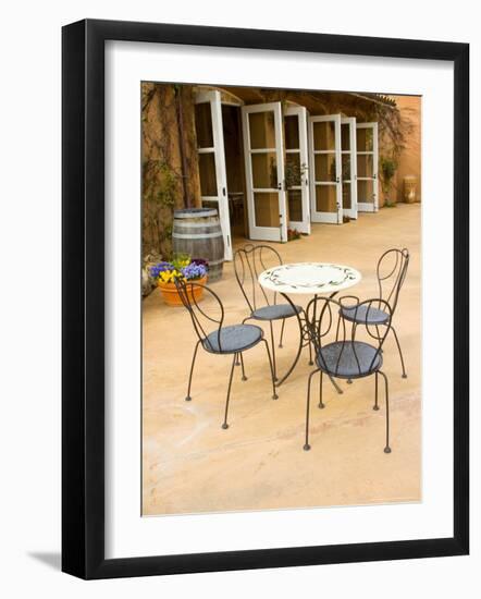 Patio Table at Viansa Winery, Sonoma Valley, California, USA-Julie Eggers-Framed Photographic Print