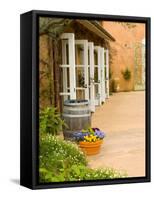 Patio Table at Viansa Winery, Sonoma Valley, California, USA-Julie Eggers-Framed Stretched Canvas