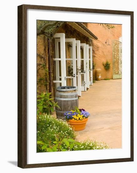 Patio Table at Viansa Winery, Sonoma Valley, California, USA-Julie Eggers-Framed Photographic Print