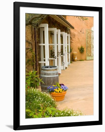 Patio Table at Viansa Winery, Sonoma Valley, California, USA-Julie Eggers-Framed Photographic Print