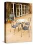 Patio Table at Viansa Winery, Sonoma Valley, California, USA-Julie Eggers-Stretched Canvas