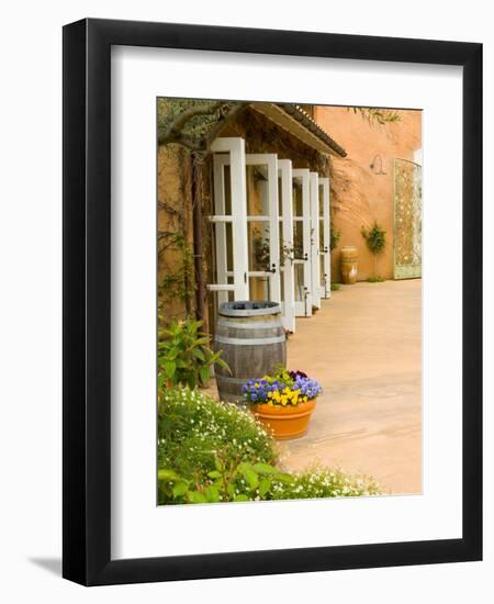 Patio Table at Viansa Winery, Sonoma Valley, California, USA-Julie Eggers-Framed Premium Photographic Print