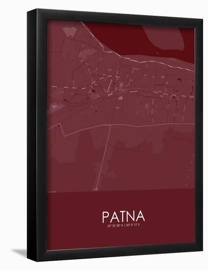 Patna, India Red Map-null-Framed Poster