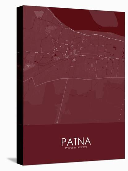 Patna, India Red Map-null-Stretched Canvas