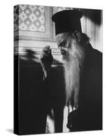 Patriarch Athenagoras at Daily Early Morning Prayer in His Private Chapel-Carlo Bavagnoli-Stretched Canvas