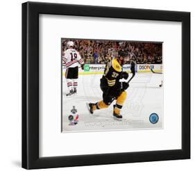 Patrice Bergeron Goal Celebration Game 3 of the 2013 Stanley Cup Finals-null-Framed Photographic Print