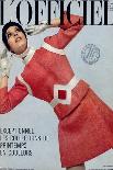 L'Officiel, December 1975 - Robe de Pierre Cardin en Crêpe Rouge d'Abraham, Bijoux de M. Gérard-Patrick Bertrand-Art Print