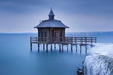 Pavillon des bains at Lac de Neuchatel in winter, Neuenburg-Patrick Frischknecht-Photographic Print