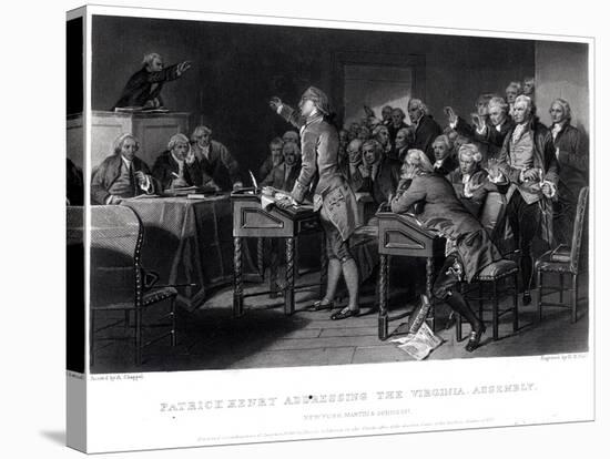 Patrick Henry (1736-1799) Addressing the Virginia Assembly, March 1775 Engraved by Henry Bryan Hall-Alonzo Chappel-Stretched Canvas