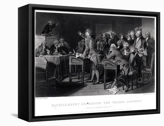 Patrick Henry (1736-1799) Addressing the Virginia Assembly, March 1775 Engraved by Henry Bryan Hall-Alonzo Chappel-Framed Stretched Canvas