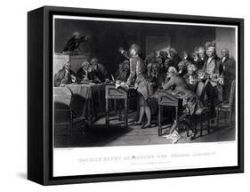 Patrick Henry (1736-1799) Addressing the Virginia Assembly, March 1775 Engraved by Henry Bryan Hall-Alonzo Chappel-Framed Stretched Canvas