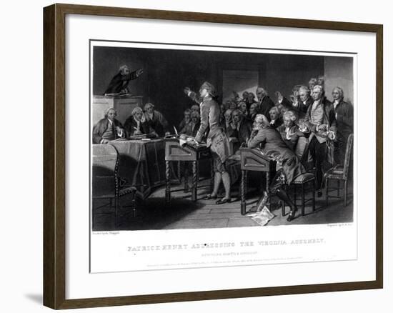 Patrick Henry (1736-1799) Addressing the Virginia Assembly, March 1775 Engraved by Henry Bryan Hall-Alonzo Chappel-Framed Giclee Print