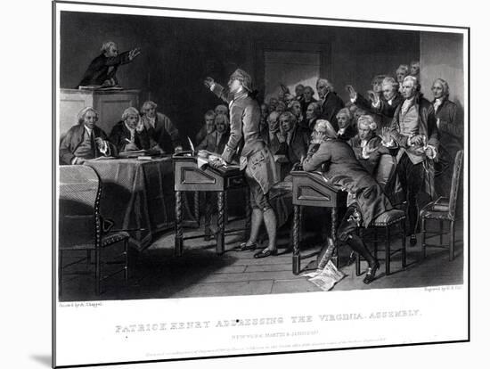 Patrick Henry (1736-1799) Addressing the Virginia Assembly, March 1775 Engraved by Henry Bryan Hall-Alonzo Chappel-Mounted Giclee Print