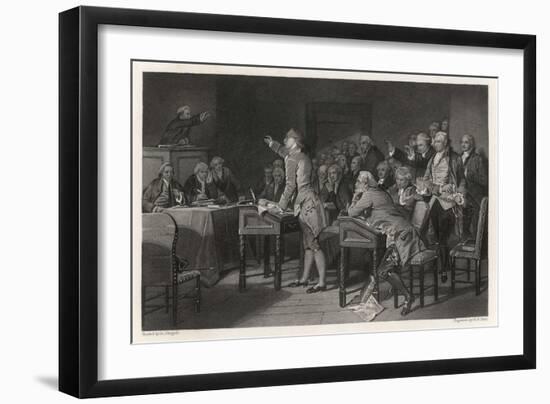 Patrick Henry Introduces Radical Resolutions Opposing the Stamp Act-Alonzo Chappel-Framed Art Print