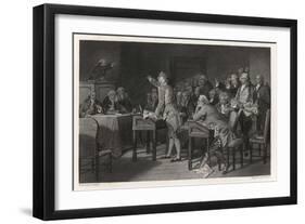 Patrick Henry Introduces Radical Resolutions Opposing the Stamp Act-Alonzo Chappel-Framed Art Print