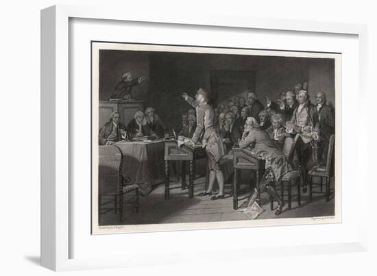 Patrick Henry Introduces Radical Resolutions Opposing the Stamp Act-Alonzo Chappel-Framed Art Print