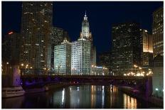 Chicago at night-Patrick  J. Warneka-Framed Photographic Print