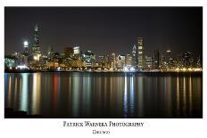 Chiago skyline Chicago White Sox  win-Patrick  J. Warneka-Photographic Print