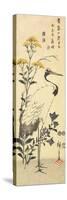 Patrinia, Chinese Bellflower and a Crane, March 1853-Utagawa Hiroshige-Stretched Canvas