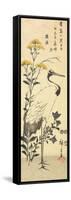 Patrinia, Chinese Bellflower and a Crane, March 1853-Utagawa Hiroshige-Framed Stretched Canvas