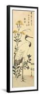 Patrinia, Chinese Bellflower and a Crane, March 1853-Utagawa Hiroshige-Framed Premium Giclee Print