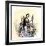 Patriotic American Colonial Woman Spinning to Avoid Importing British Cloth-null-Framed Giclee Print