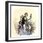 Patriotic American Colonial Woman Spinning to Avoid Importing British Cloth-null-Framed Giclee Print