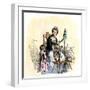 Patriotic American Colonial Woman Spinning to Avoid Importing British Cloth-null-Framed Giclee Print