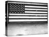 Patriotic American Flag Garage Door, Albuquerque, New Mexico, Black and White-Kevin Lange-Stretched Canvas