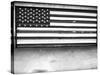 Patriotic American Flag Garage Door, Albuquerque, New Mexico, Black and White-Kevin Lange-Stretched Canvas