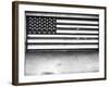 Patriotic American Flag Garage Door, Albuquerque, New Mexico, Black and White-Kevin Lange-Framed Photographic Print