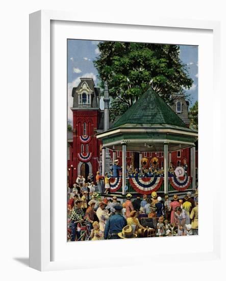 "Patriotic Band Concert", July 7, 1951-Stevan Dohanos-Framed Giclee Print