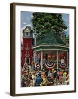 "Patriotic Band Concert", July 7, 1951-Stevan Dohanos-Framed Giclee Print