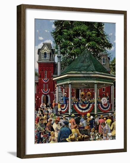 "Patriotic Band Concert", July 7, 1951-Stevan Dohanos-Framed Giclee Print