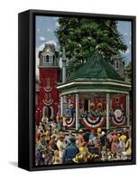 "Patriotic Band Concert", July 7, 1951-Stevan Dohanos-Framed Stretched Canvas