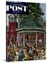 "Patriotic Band Concert" Saturday Evening Post Cover, July 7, 1951-Stevan Dohanos-Stretched Canvas