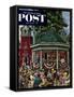 "Patriotic Band Concert" Saturday Evening Post Cover, July 7, 1951-Stevan Dohanos-Framed Stretched Canvas