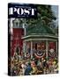 "Patriotic Band Concert" Saturday Evening Post Cover, July 7, 1951-Stevan Dohanos-Stretched Canvas