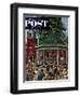 "Patriotic Band Concert" Saturday Evening Post Cover, July 7, 1951-Stevan Dohanos-Framed Premium Giclee Print